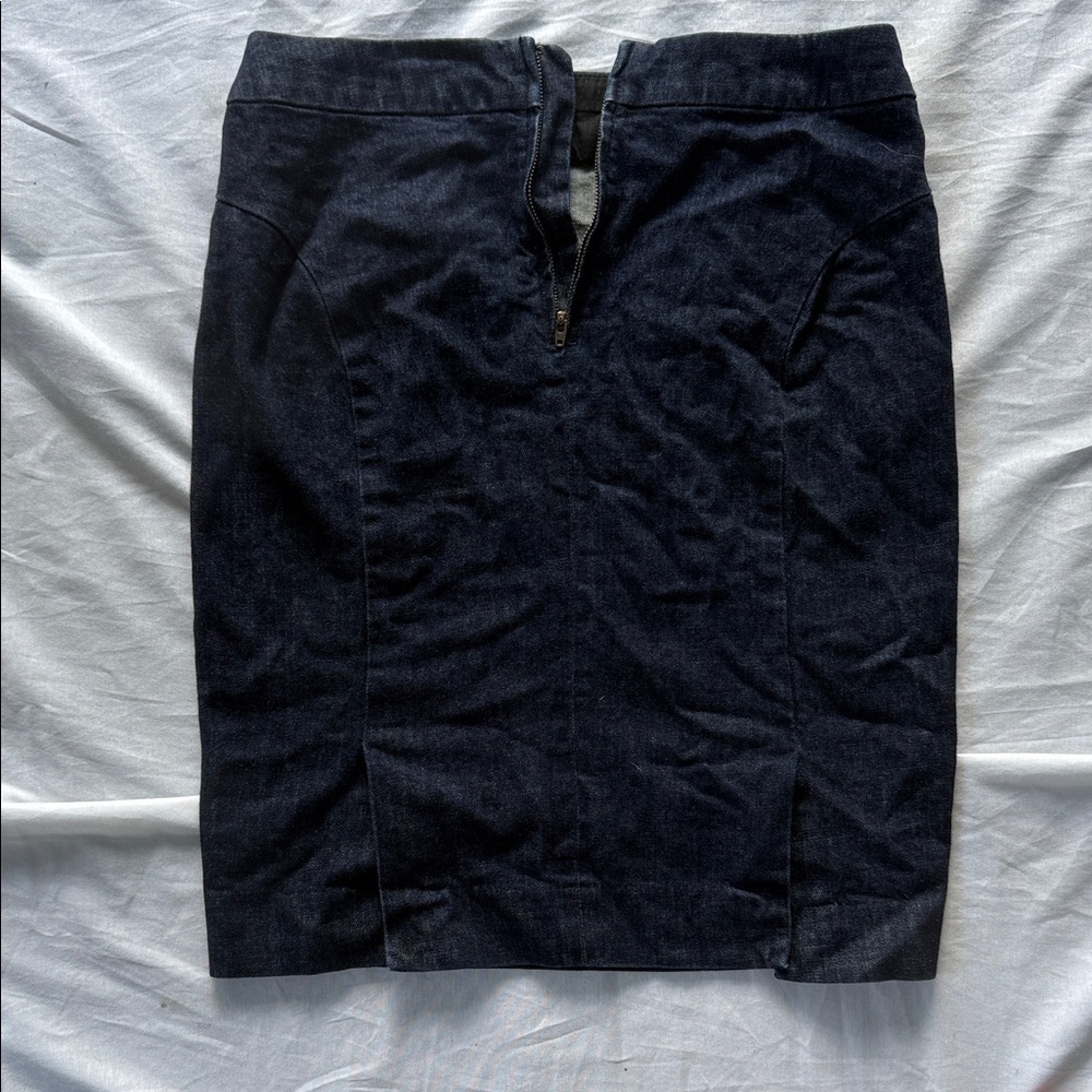 J Crew Stretch Classic Blue Denim Skirt